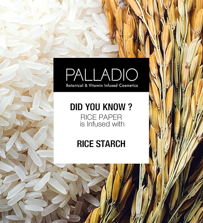 Palladio Rice Paper Facial Tissues for Oily Skin, Face Blotting Sheets Made from Natural Rice, Oil Absorbing Paper with Rice Powder, 2 Sided, Instant Results, Warm Beige, 40 Count (Pack of 3)