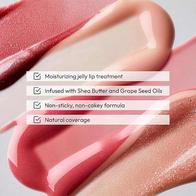 KISS NEW YORK Professional Melting Jelly Lip Balm, High Shine & Moisturizing Lip Stick, Long Lasting, Plumping Effect Look, Non-Sticky & Not Cakey, Easy Application & Natural Coverage (Grape)