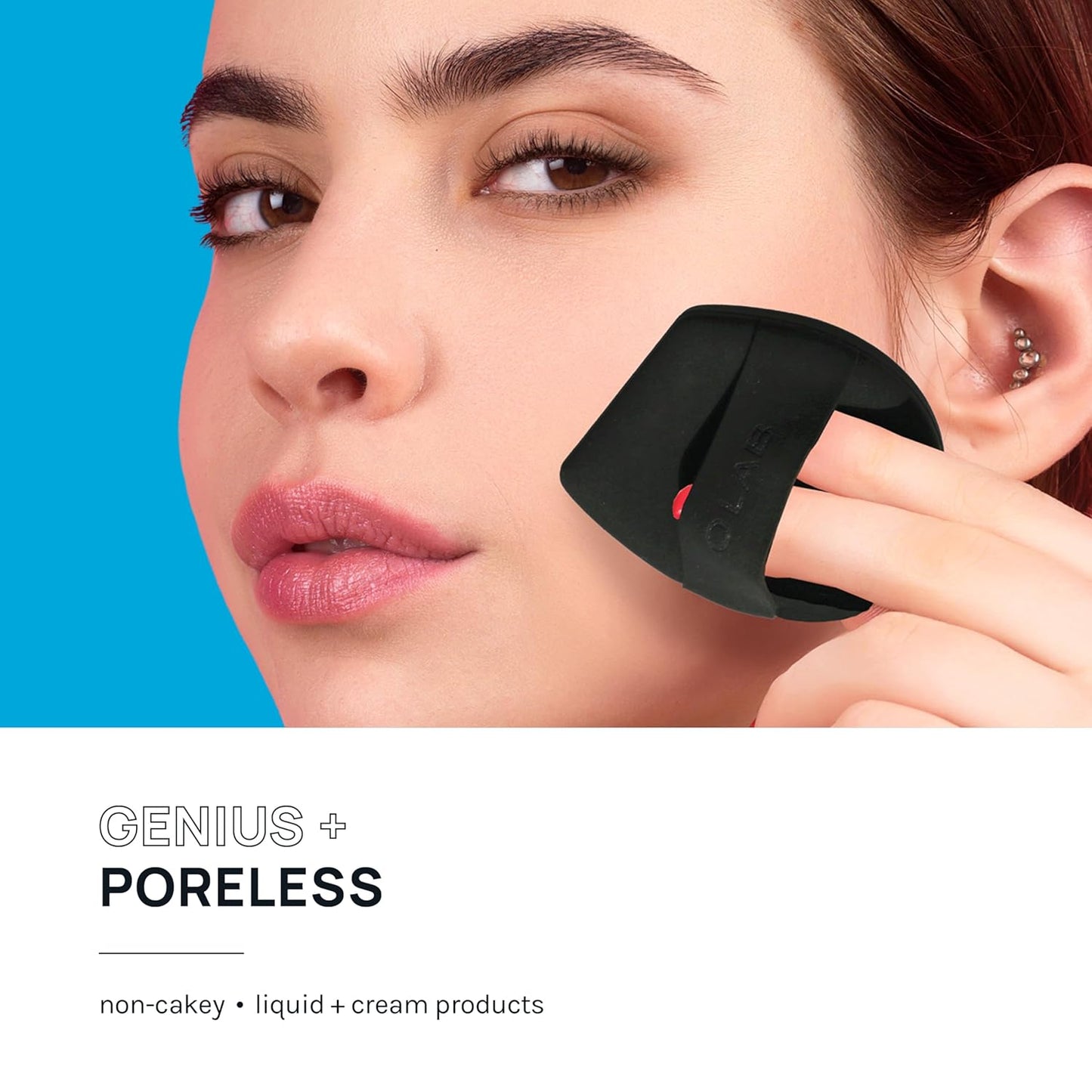 AOA Studio Silky Silicone Makeup Sponge Set, Reusable Cosmetic Applicators Extra Soft Rubycell Makeup Sponges (Onyx)