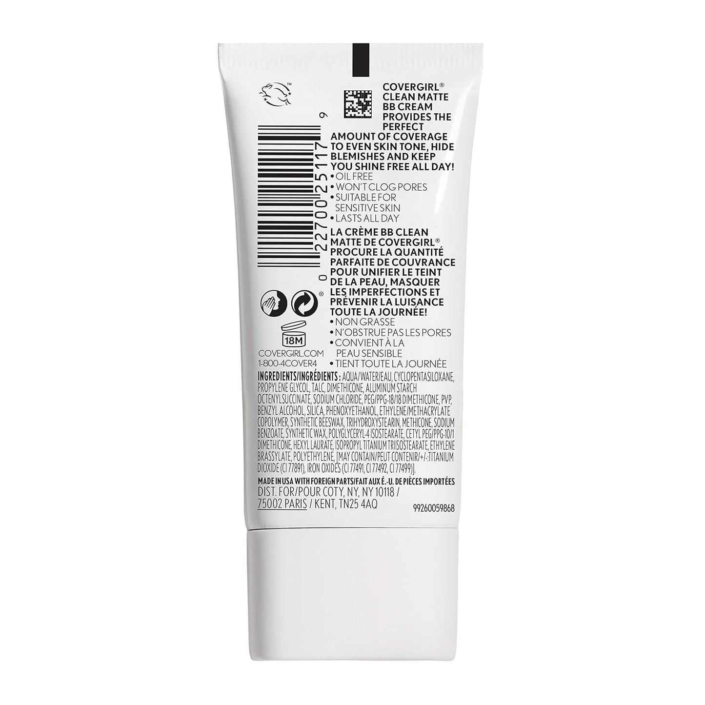 COVERGIRL Clean Matte BB Cream For Light & Medium Skin, Oil-Free, 2-Pack