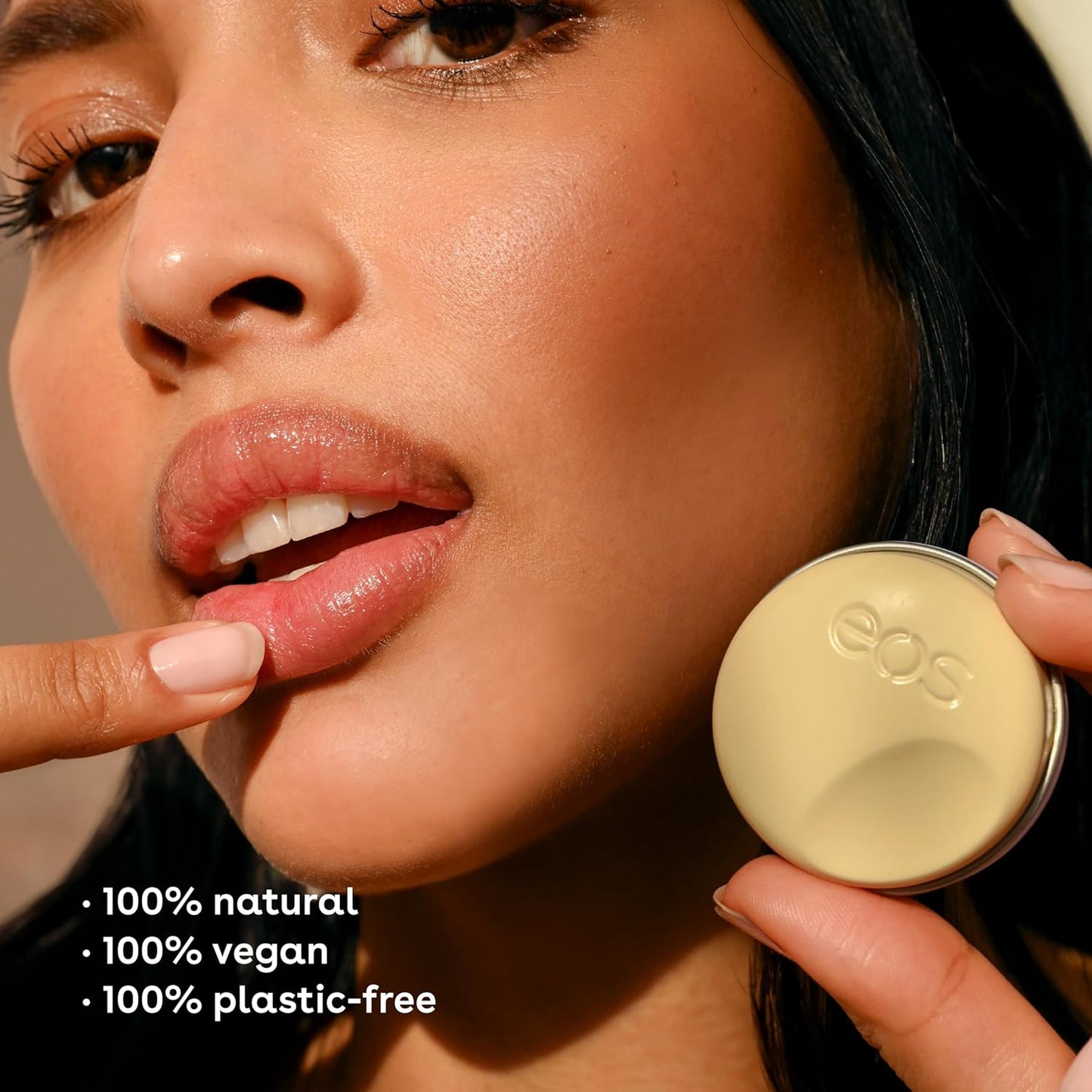 eos Plant-Based Vegan Lip Salve - Vanilla Bean, 100% Natural Formula, Cocoa Butter Lip Balm with Upcycled Olive Squalane, Cruelty-Free, 0.42 oz