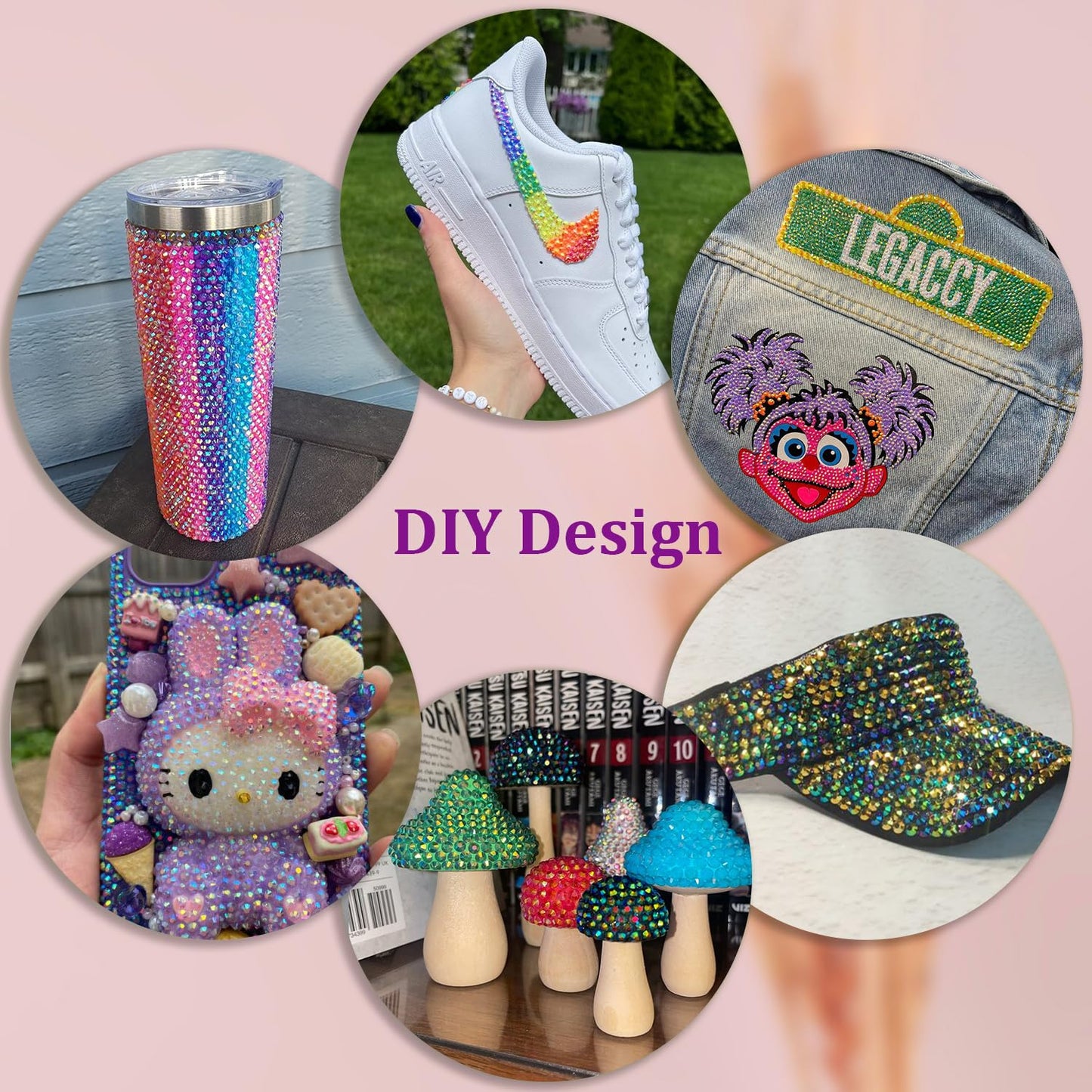 8500Pcs Resin Rhinestones with Tweezers for Crafting, Mixed-Color 5mm Bedazzling Crystal with 1Pcs 10ml B7000 Jewelry Glue for DIY Crafts Clothing Tumblers Shoes Fabric Nail Art