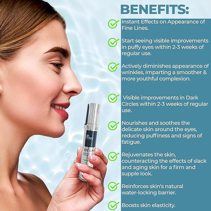 Eye C.P.R | Daily Caffeine & Retinol Under Eye Cream | All in One | Wrinkles & Fine Lines | Firming, Dark Circles, Puffiness | Complex Anti Aging Formula | 30ml