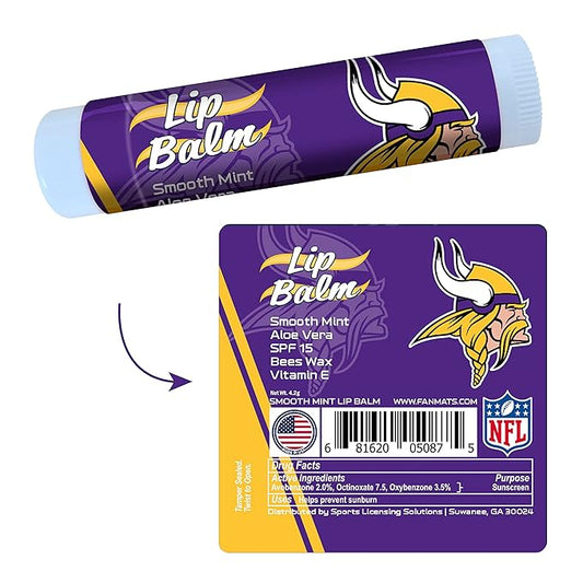 FANMATS 34703 Minnesota Vikings Smooth Mint SPF 15 Lip Balm