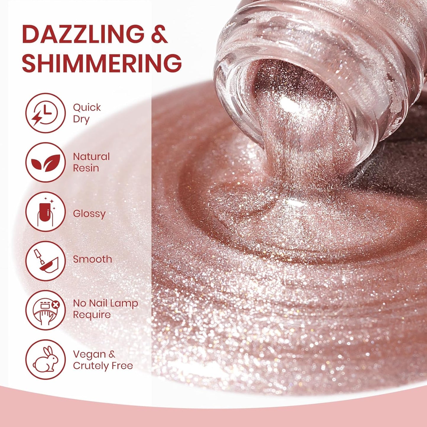 Coupled Pink Cat Eye Nail Polish Non Gel with Magnet Quick Dry Magnetic Nail Polish for Fingernail Air Drying Fast Lacquer Manicure Gift For Women Girls 16ml, 0.54fl oz