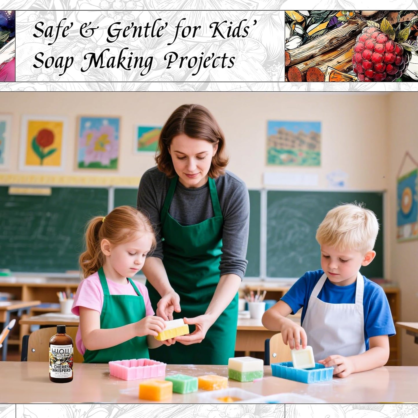 HIQILI Cherry Whispers‌ Fragrance Oil for Soap, Candle Making, Inspired by E.scd Cherry in-t.Air, Wool Dryer Balls, Home Luxury Scents for Laundry & Bathroom Use - 5.07 Fl Oz