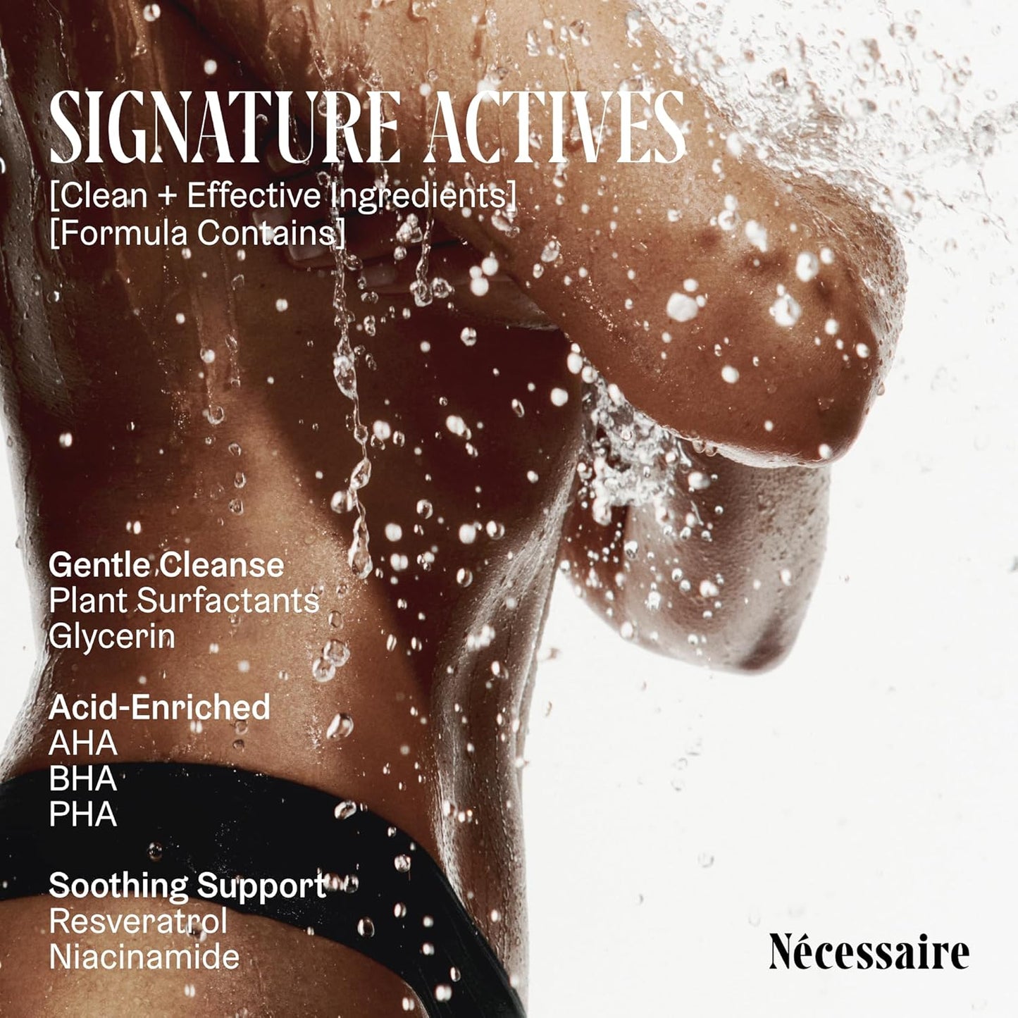 Nécessaire The Body Wash Hinoki - Natural Body Wash for Women & Men, Softening Shower Gel with Gentle Exfoliating Acids AHA/BHA/PHA. Gel Cleanse, 8.4 fl oz.