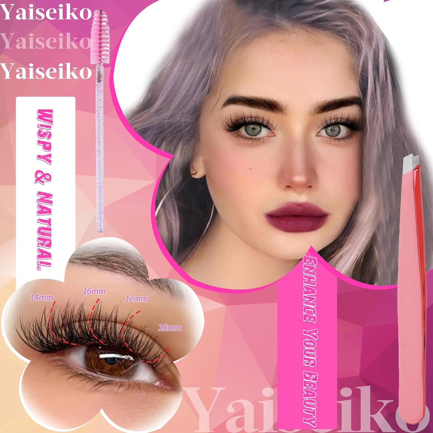 Self Adhesive Eyelashes Kit Wispy Eyelash Extension Self Adhesive Lashes Reusable Press on Lashes No Glue Needed Lash Clusters 10-16mm D Curl Pre Glued Eyelashes Clusters(A01,110Pcs)