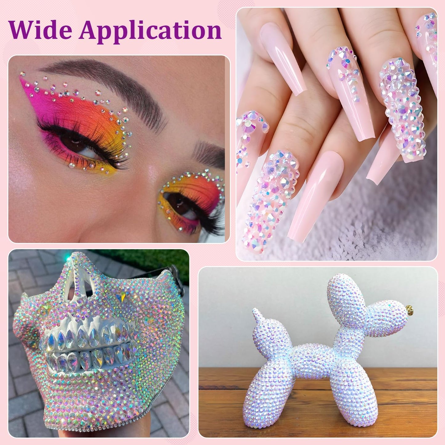 30000Pcs Resin Jelly Rhinestones with Tweezers for Crafting, Transparent AB Flatback Gems, Bedazzling Crystal with 3Pcs 10ml B7000 Jewelry Glue for DIY Crafts Clothing Tumblers Shoes Fabric Nail Art