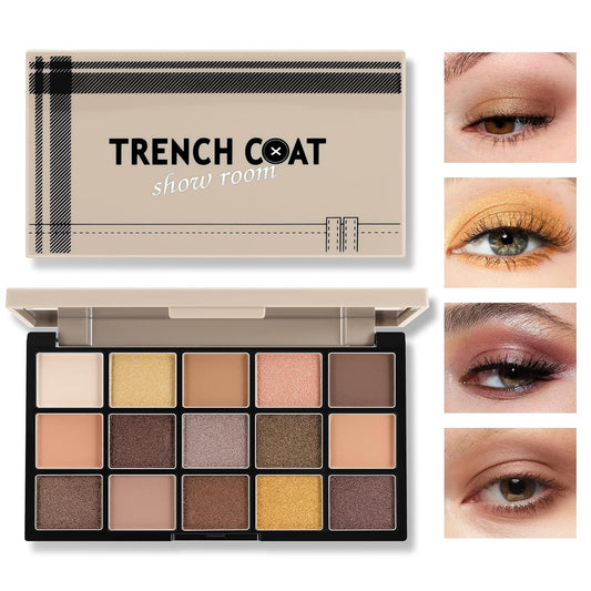 Boobeen 15 Colors Eyeshadow Palette, Highly Pigmented Matte and Shimmer Eye Shadow (with smudger), Soft Powder Eye Makeup Palette for Women and Girls, Create Flawless Glam Eye Looks