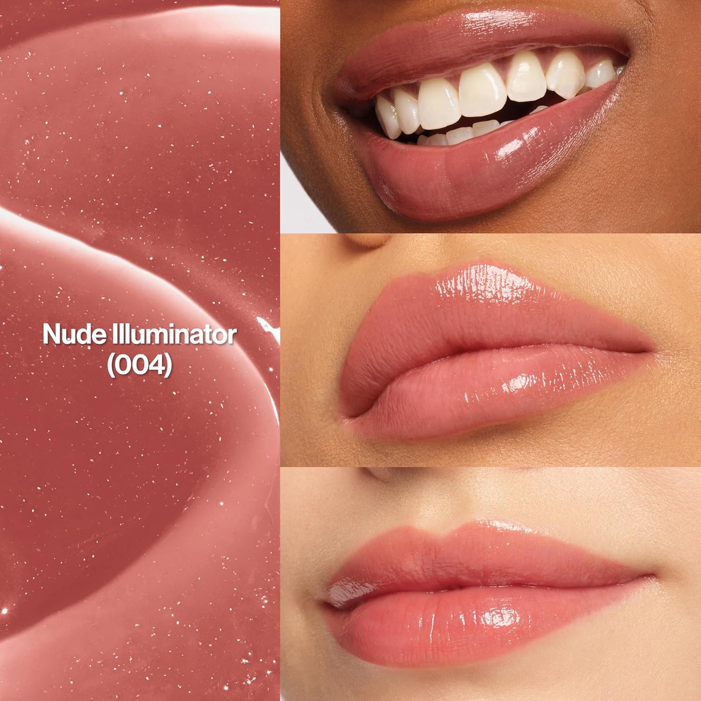 REVLON Super Lustrous Glass Shine Balm, Hydrating Tinted Lipstick, Sheer, Glossy Shiny Finish, 004 Nude Illuminator, 0.11 oz