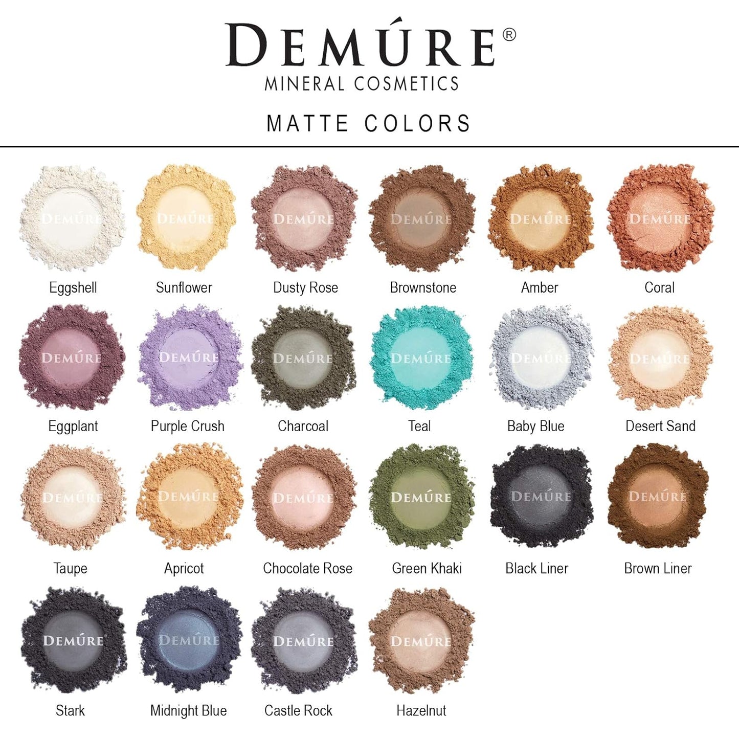 Demure Mineral Make Up (Stark) Eye Shadow, Matte Eyeshadow, Loose Powder, Eye Makeup, Professional Makeup