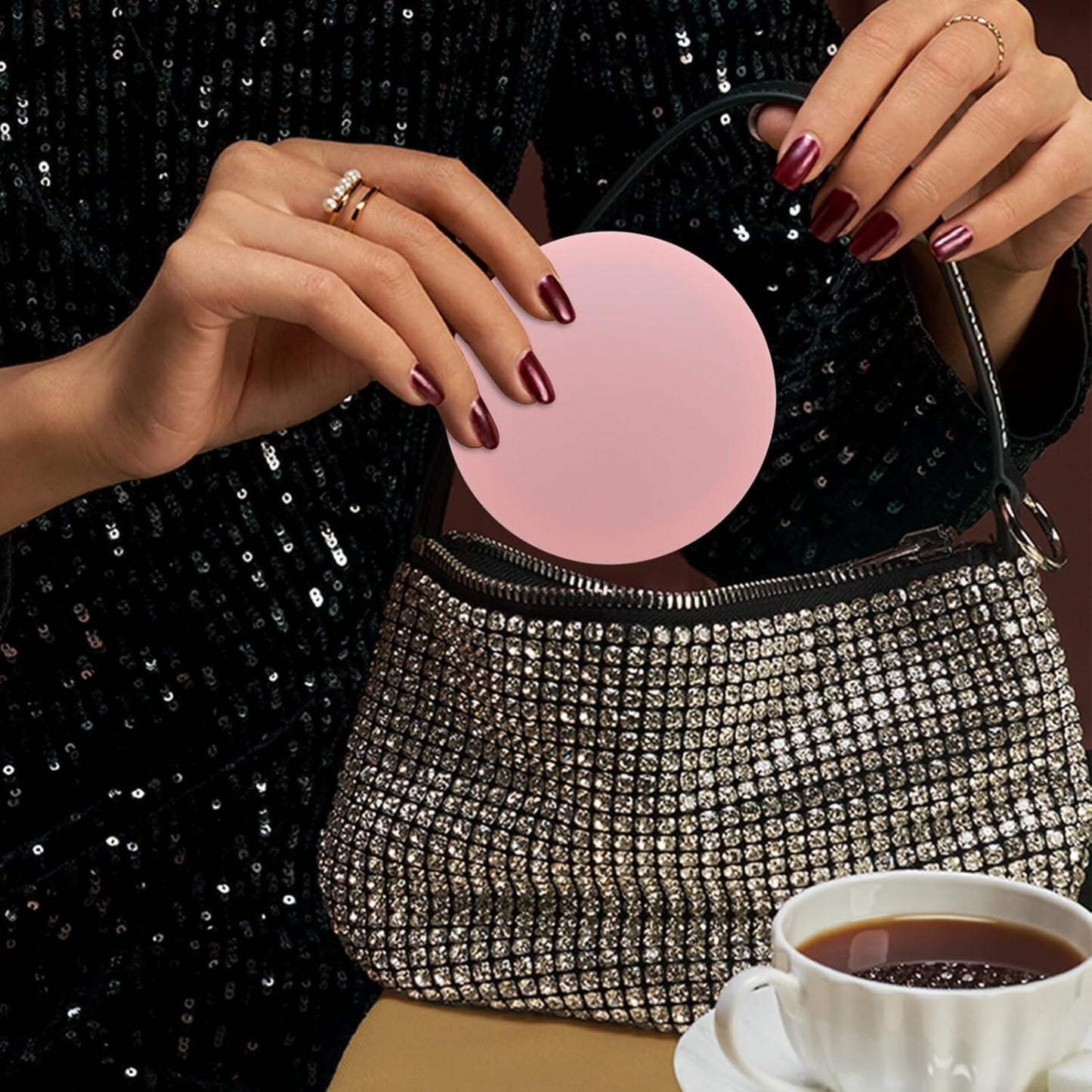 Beaupretty 2pcs Cushion Compact Case With Puff Reusable Loose Powder Container with Mirror Plastic DIY Empty Makeup Powder Case With Elasticated Net Sifter