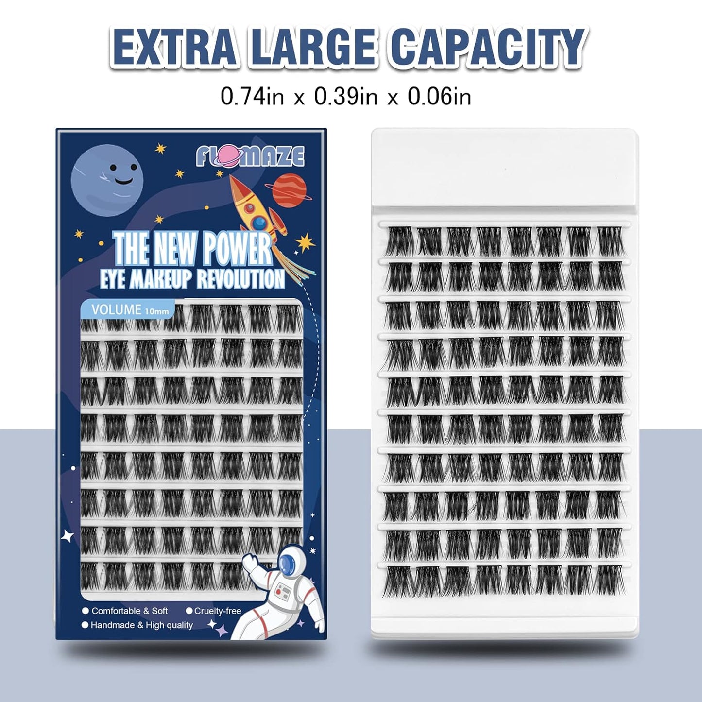 Lash Clusters 80 Clusters DIY Eyelash Extension Volume Lightweight Comfortable Handmade Reusable Individual Lashes False Eyelashes DIY at Home (Volume-14mm)