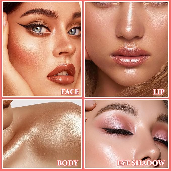 3PCS Polvo De Hadas Highlighter Glitter Stick Body Glitter Shimmer Face Brightening Highlighter Contour Powder Makeup Stick Face Blusher Fairy Glitter Highlighter Makeup - Blue,Yellow,Purple