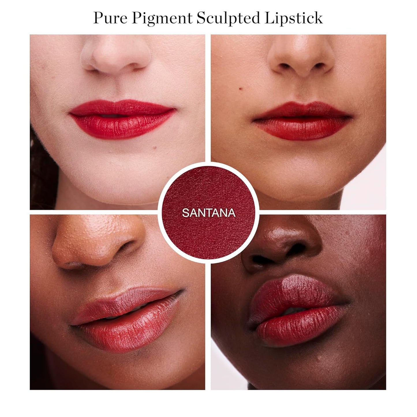 Ogee Full Bloom Sculpted Lipstick (Santana - Cherry Red) - Long Lasting Organic Lipstick with Jojoba Oil & Micro Hyaluronic Acid - 70% Organic Ingredients & Made in USA