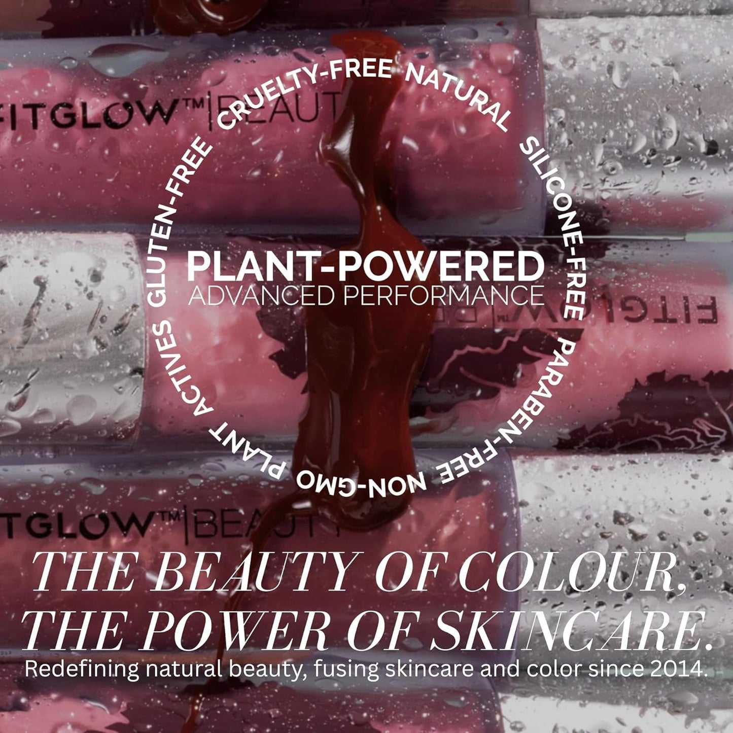 FITGLOW Beauty Lip Colour Serum | Hydrating Lip Gloss | Plumping Anti-Aging Lip Treatment | Natural Shine with Pomegranate Sterols & Collagen | Buildable Color for Dry Chapped Lips | Root - 10g