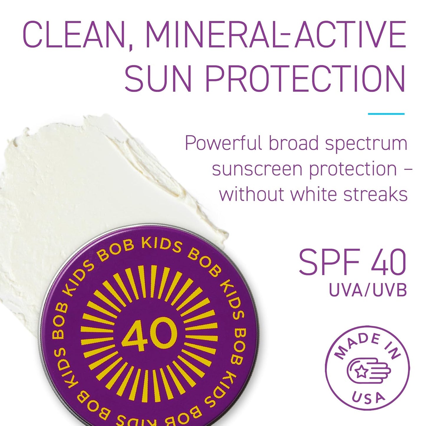 BOB KIDS Duo Pack SPF Sun Protection, SPF 30 Mineral Powder Sunscreen & SPF 40 Kids Sun Protection Balm, Broad Spectrum, Fragrance Free, Water Resistant