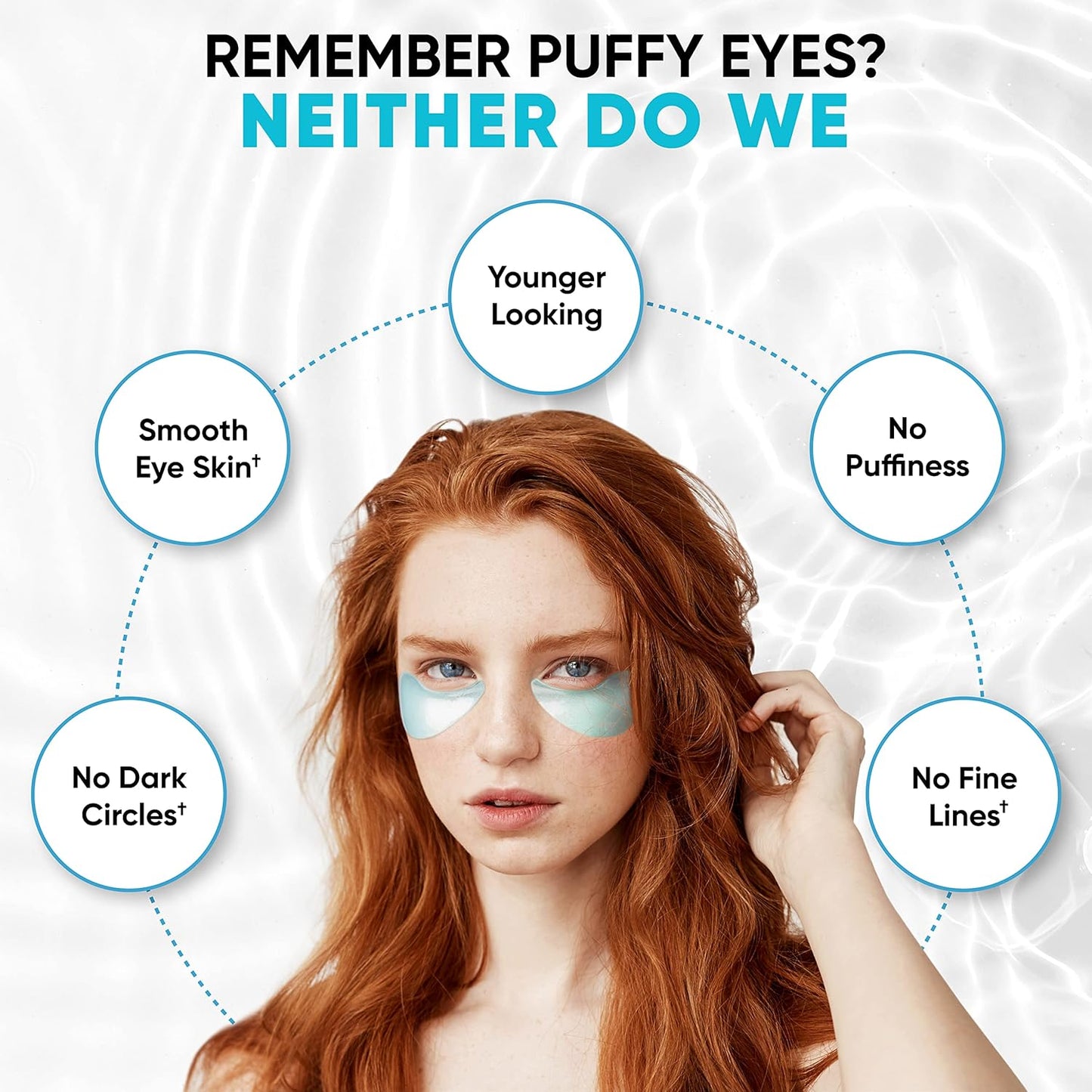 Under Eye Patches for Puffy Eyes, Dark Circles, Dull Skin - Natural Moisturizing Support - Help with Wrinkles and Fine Lines - Under Eye Mask with Hyaluronic Acid, Collagen, Caffeine - 30 Pairs