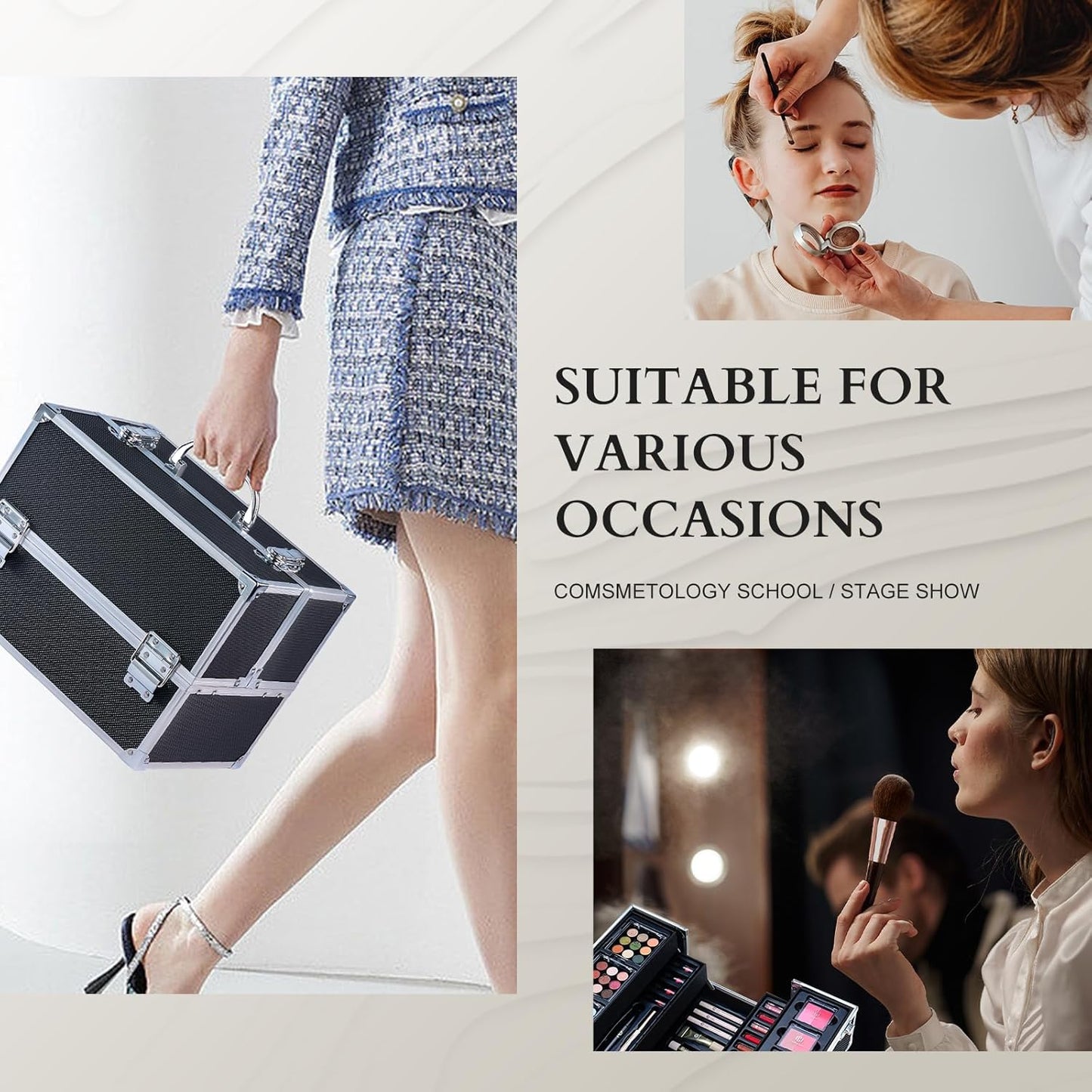 Color Nymph Makeup Sets for Teens Girls Women, Professional Makeup Kits All In One Makeup Set Storage Train Case, Beginner Full Cosmetics Kit with Eyeshadow Blush Lipstick Lipgloss Mascara etc Black