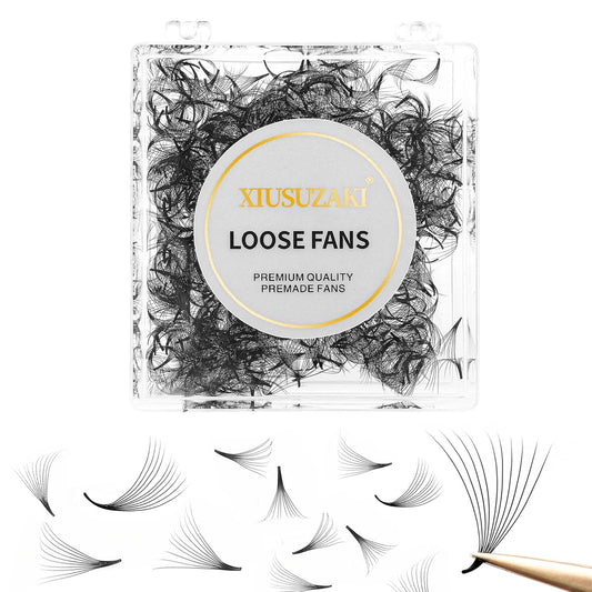 Premade Fans Eyelash Extensions 600 Fans 10D Premade Lash Fans Volume Lash Extensions 0.07 Thickness Eyelash Extension D Curl 13mm Fluffy Soft Handmade Loose Fan(600Fans-10D-0.07-D,13mm)