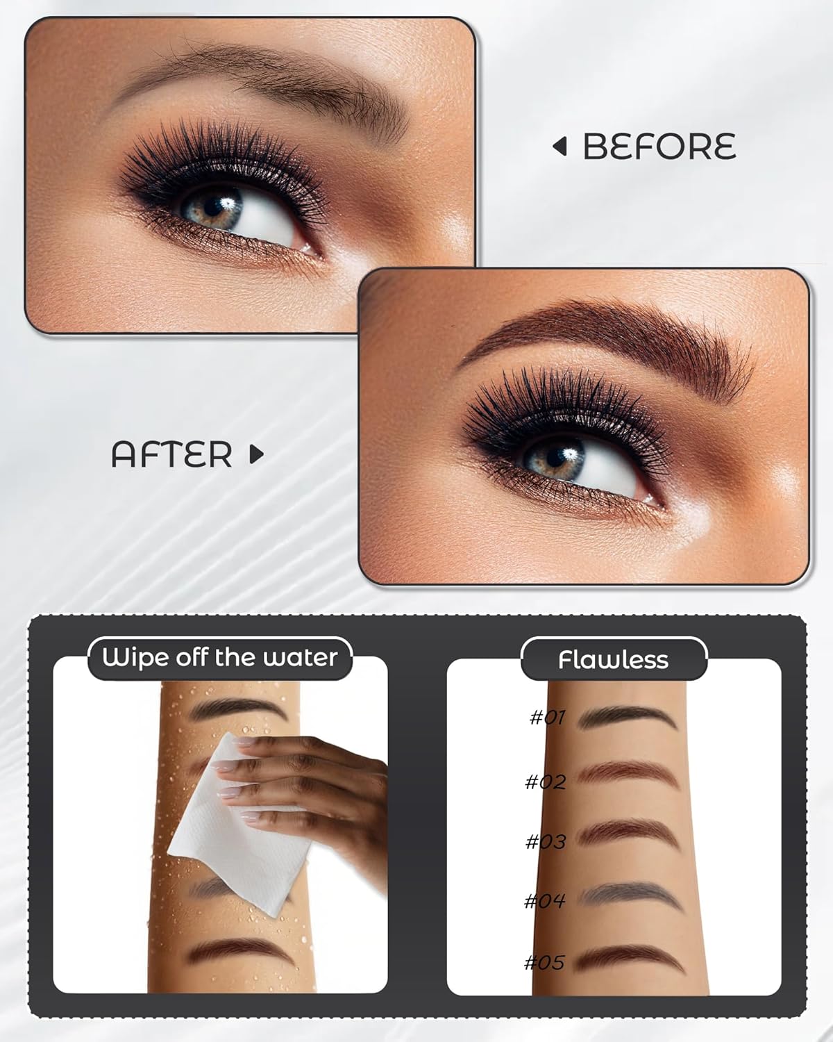 12Pcs Microblading Eye Brow Pencils for Women Brown Waterproof Eyebrow Pencil w/Eyebrows Razor & Scissors Kit 0.5mm Ultra-Fine Tip Creates Hair-Like Strokes for Effortless Natural Brows