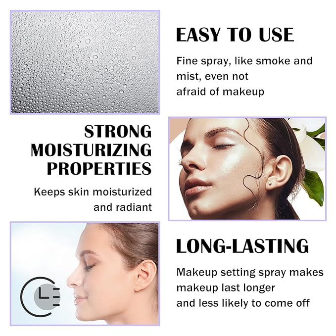 2PCS Makeup Setting Spray for Face,Waterproof Setting Spray for Makeup,Long Lasting Oil Control Finishing Holding Face Mist,Refreshing Hydrating Glossy and Matte Fixing Facial Mist Make Up Set A3