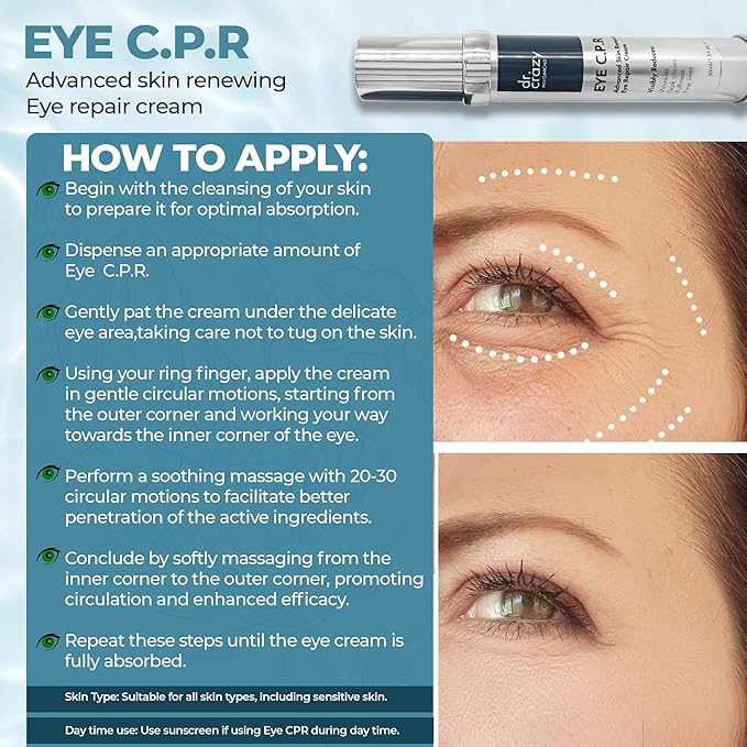 Eye C.P.R | Daily Caffeine & Retinol Under Eye Cream | All in One | Wrinkles & Fine Lines | Firming, Dark Circles, Puffiness | Complex Anti Aging Formula | 30ml
