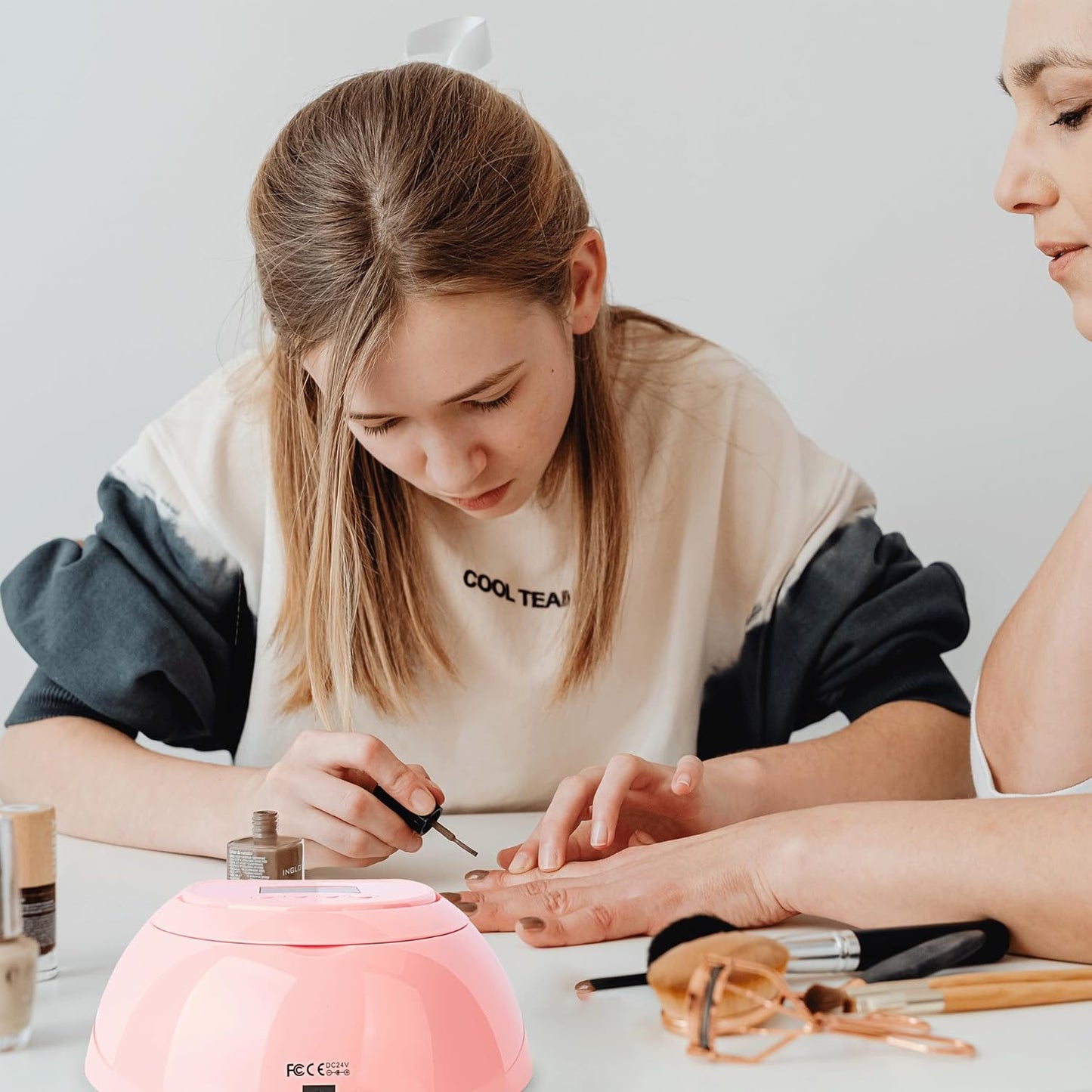 BOLASEN UV Nail Lamp for Gel Nail Polish, 80W UV Light for Nails, Professional Led Nail Dryer with Metal Base, 42 LED Beads, 4 Timers, Auto Sensor - Ideal Gift for Women Girls, i2 Plus (Plug-in Pink)