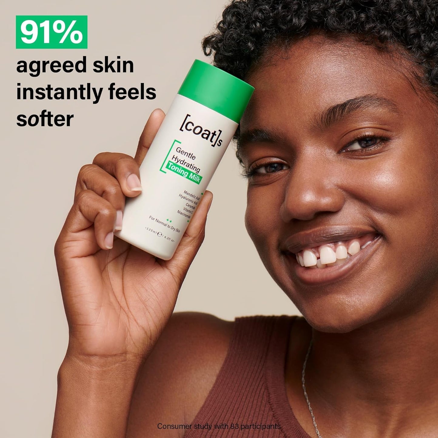 Coats Gentle Hydrating Toning Milk – Hydrates, Protects + Exfoliates to Help Prevent Breakouts – Dermatologically Approved + Clinically Proven – 4.2 oz