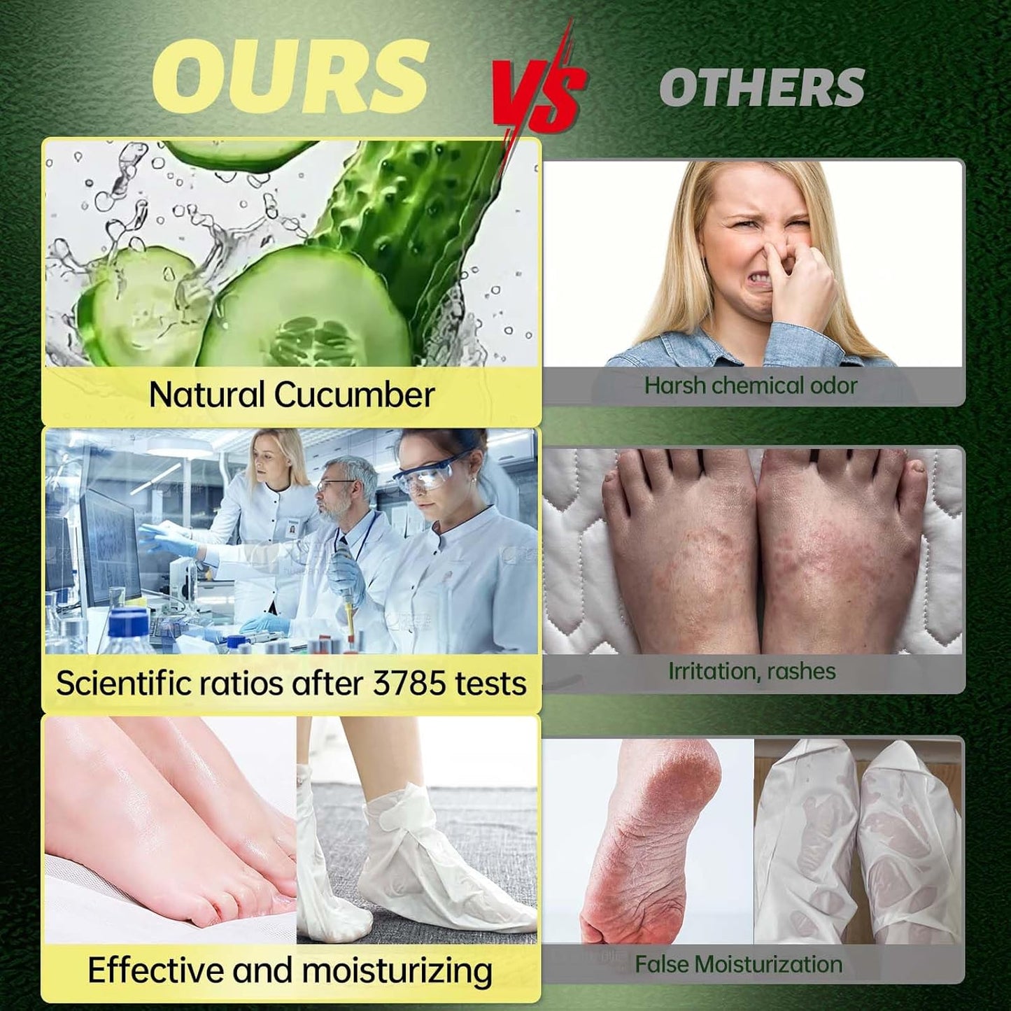 Foot Peeling Mask, Natural Exfoliating Foot Mask, Dead Skin Callus Remover Repair Heels, Hydrating Foot Care for Dry Cracked Feet（3 PacK）