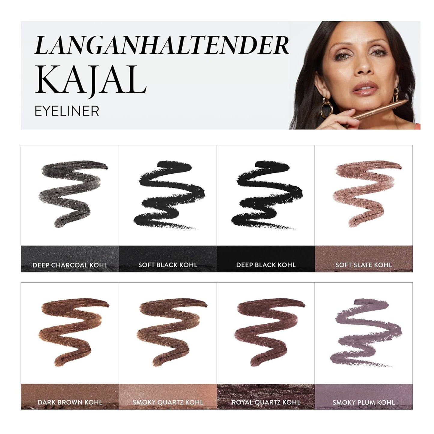 LAURA GELLER NEW YORK Kajal Longwear Kohl Eyeliner Pencil with Caffeine, Smooth & Blendable Makeup, Smokey Quartz