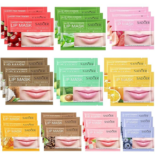 30 PCS Moisturizing Lip Mask .Crystal Lip Care Gel Pads Mask for Moisturizing & Reducing wrinkle, Let Your Lip Smoothing,Exquisite.Remove Dead Skin Moisture Essence