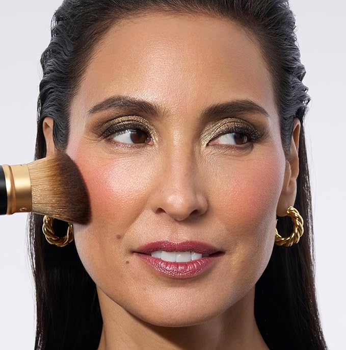 LAURA GELLER NEW YORK Retractable Black Kabuki Brush for Liquid, Cream and Powder Face Makeup With Aluminum Handle