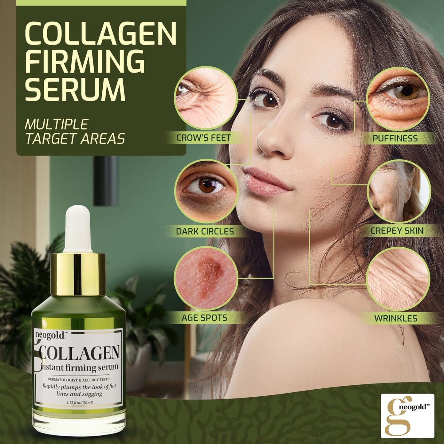 Collagen Serum For Face | Collagen Face Serum For Skin Tightening Helps Lift, Plump, & Firm Sagging Skin | Serums For Skin Care | Anti Wrinkle Boost, Fragrance Free, 2 Fl Oz