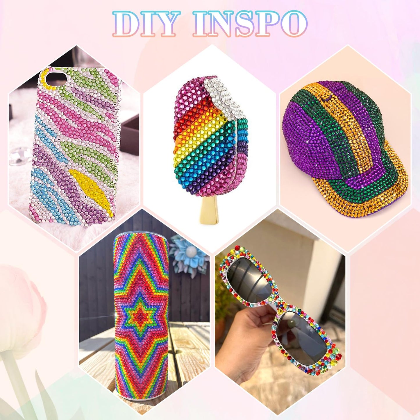 12600Pcs Resin Rhinestones with 3Pcs B7000 Jewelry Glue for Crafting, Multicolors 4mm Non Hotfix Flatback Gems, Bedazzling Crystal for DIY Crafts Clothing Tumblers Mugs Shoes Fabric Decor Nail Art