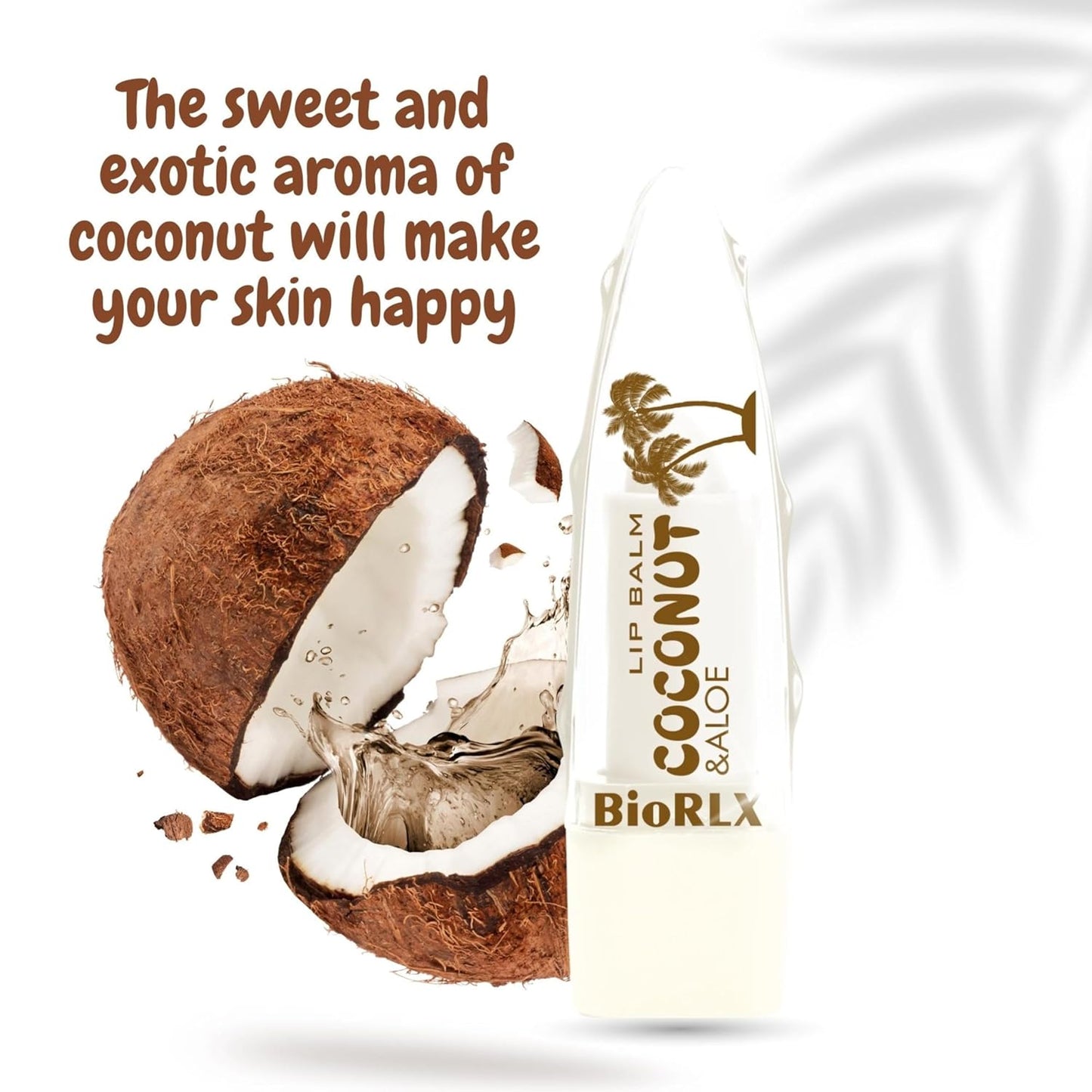 BioRLX Coconut Oil Lip Balm - Natural Hydration with Coconut’s Nourishing Properties for Everyday Lip Care (Three Lip Balm) (Coconut, 0.12 Ounce (Pack of 3))