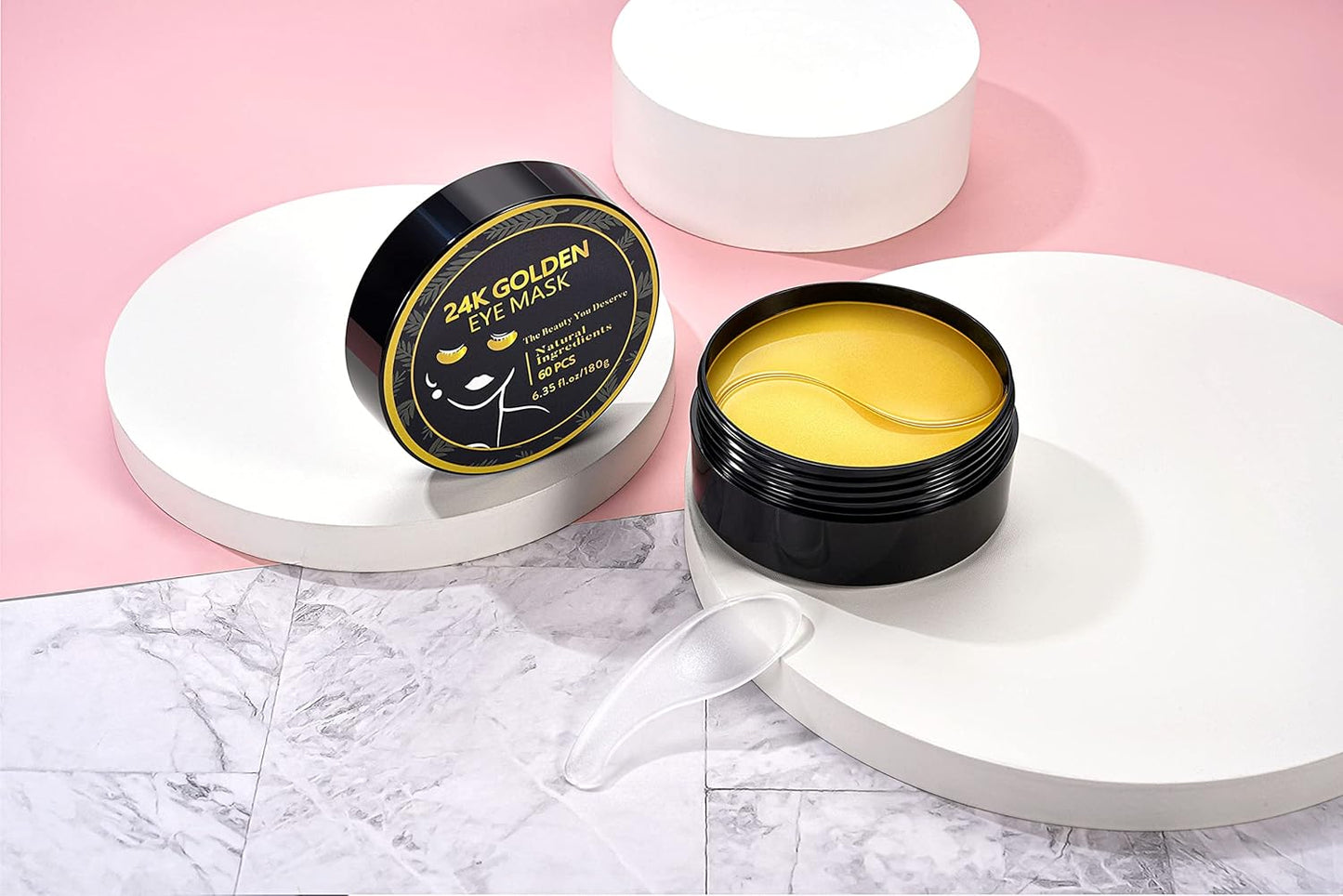 Anti-Aging Under Eye Patches, 24K Gold Eye Mask, Reduce Puffiness and Dark Circles, Nourish Skin, Smooth Wrinkles, 30 Pairs