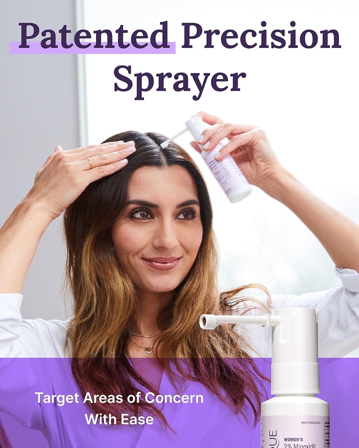 Keranique Hair Regrowth Treatment for Women - 2% Minoxidil for Women Hair Growth & Thickening - Topical Solution Scalp Treatment for Hair Loss & Thinning w/Precision Spray Applicator - 4 Fl Oz