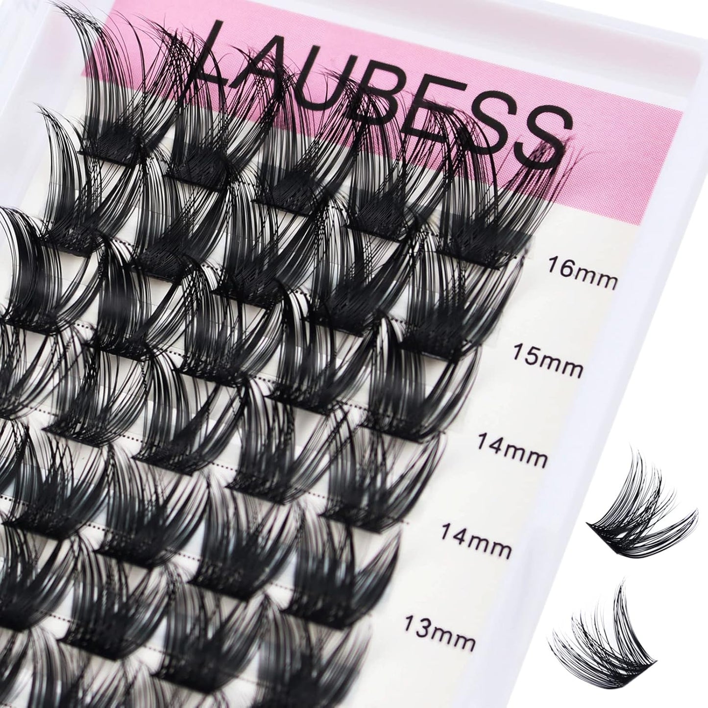 Lash Clusters 9-16mm Individual Lashes Wispy Cluster Lashes Mixed Length Reusable Eyelash Clusters DIY Eyelash Extension Individual Lash Extension Supplies (02-0.07C, 9-16mm)
