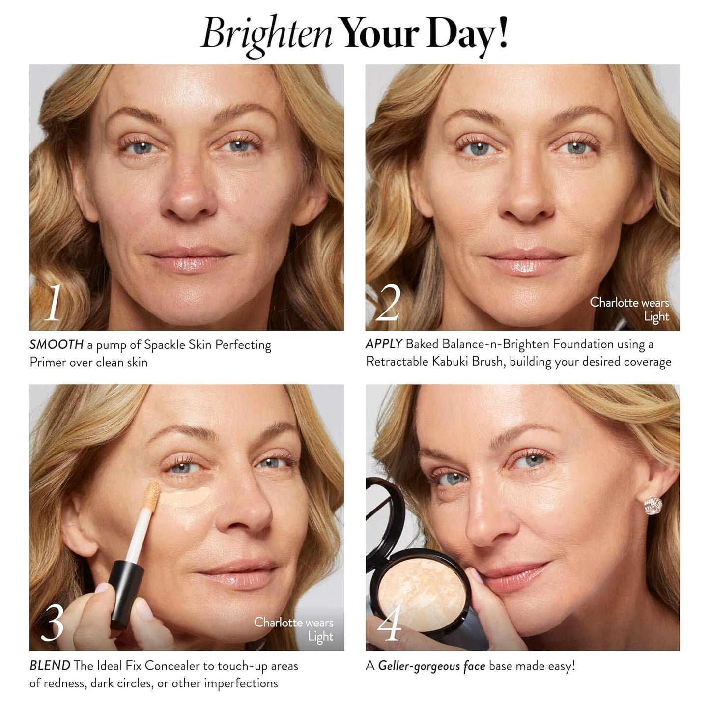 LAURA GELLER NEW YORK Award-Winning Baked Balance-n-Brighten Color Correcting Powder Foundation - Fair - Buildable Light to Medium Coverage - Demi-Matte Natural Finish