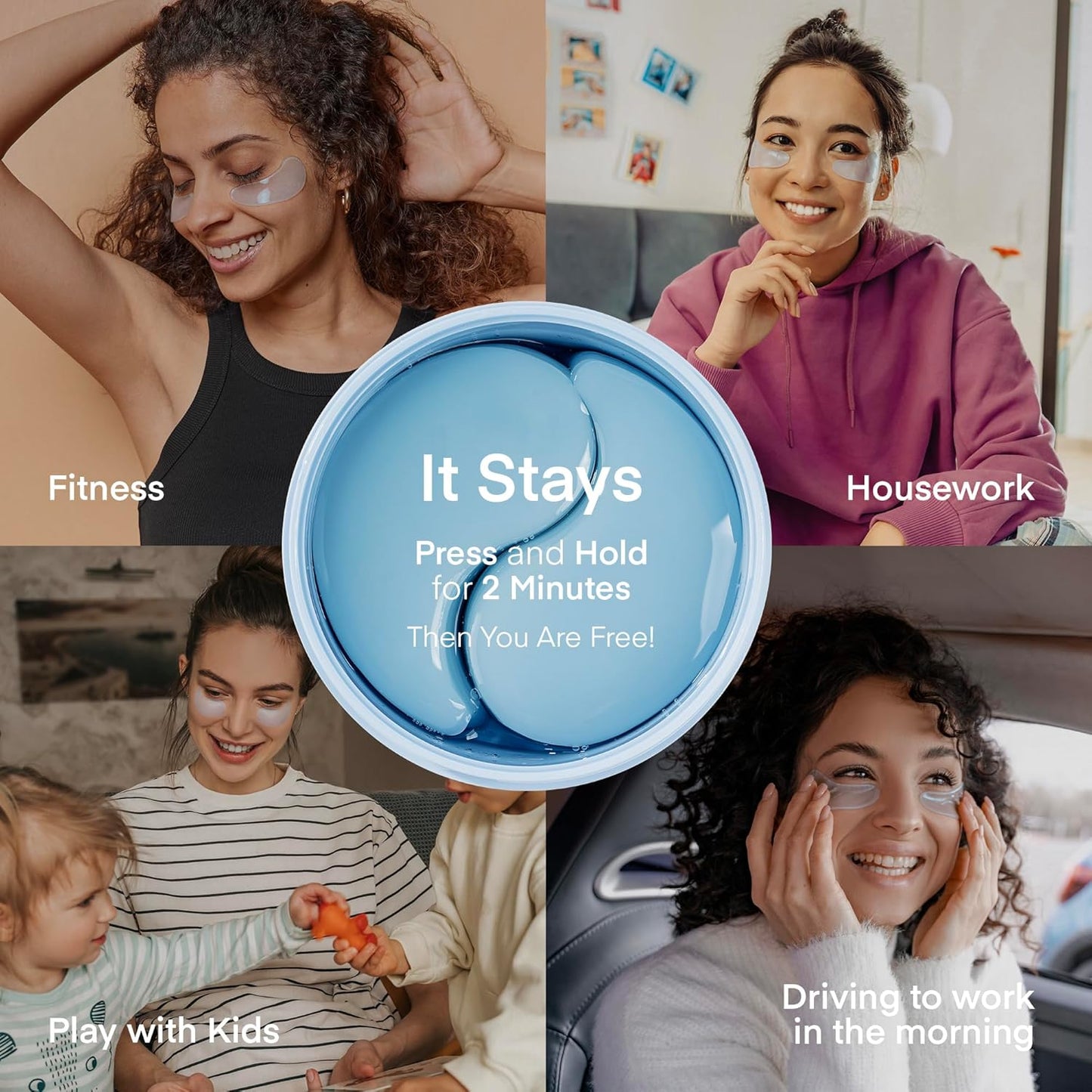 TEREZ & HONOR Under Eye Patches for Dark Circles - 60 Korean Hydrogel Masks for Puffiness, Bags with Caffeine, Hyaluronic Acid, Niacinamide - Undereye Brightening, Hydrating, Anti-Wrinkle & Cooling