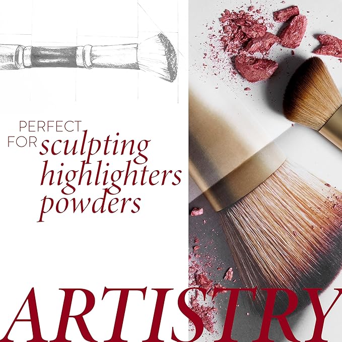 LAURA GELLER NEW YORK Angled Blush Brush with Black Wooden Handle & Dense Bristles for Makeup Application