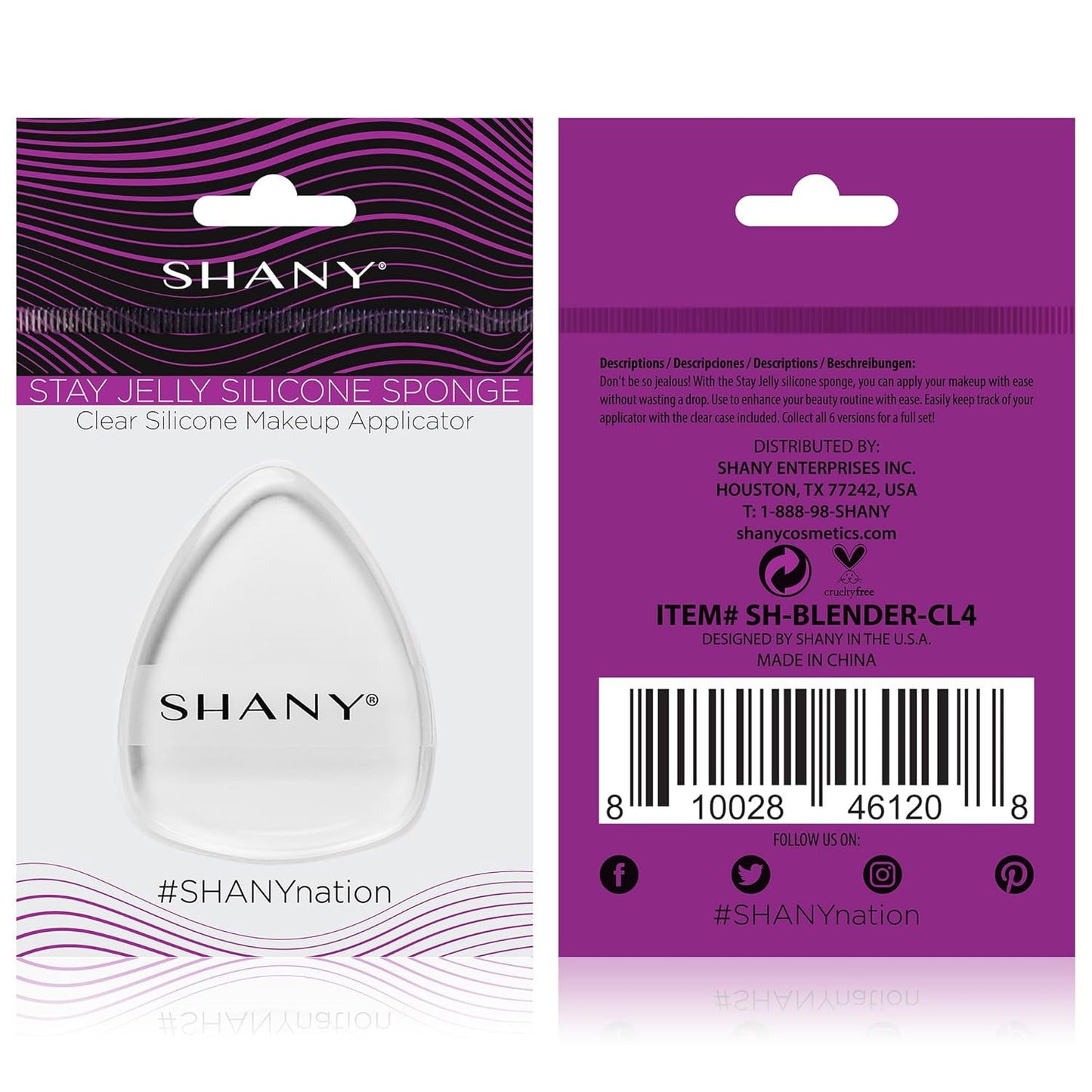 SHANY Stay Jelly Silicone Sponge - Clear & Non-Absorbent Makeup Blending Sponge for Flawless Application with Foundation - HOURGLASS
