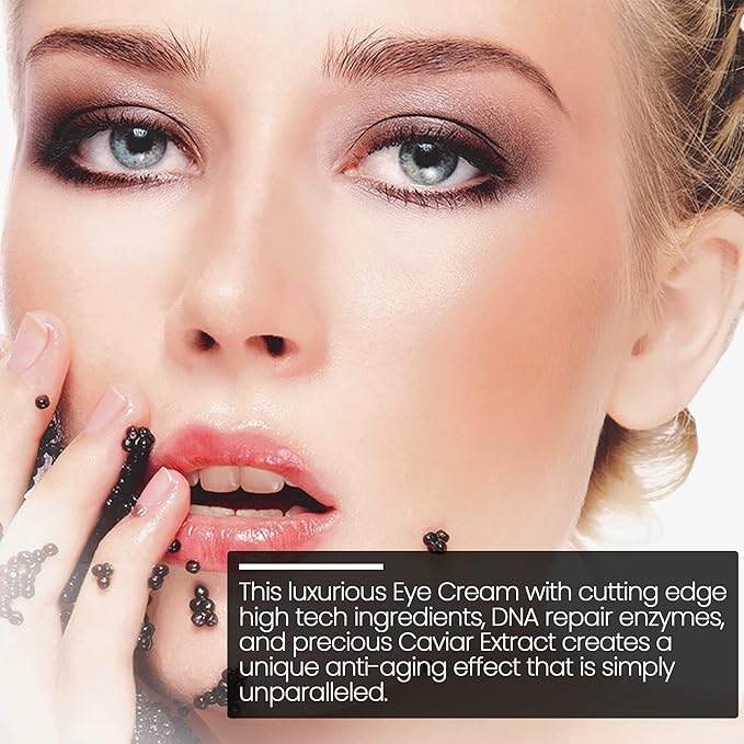 Black Caviar Under Eye Cream – Anti Aging Skin Care Moisturizer Cream | Instant Hydrating, Collagen Puffiness and Bags Reducer, Wrinkles Repairing & Circle Remover Treatment