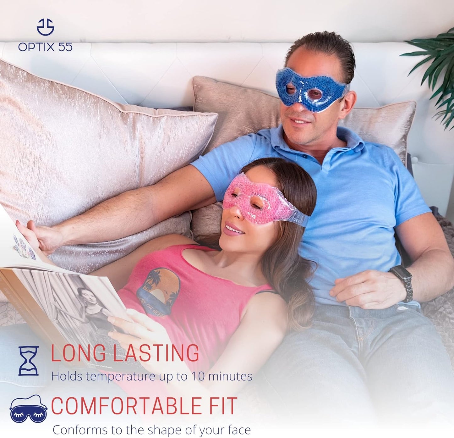 Gel Eye Mask with Eye Holes- Hot Cold Compress Pack Eye Therapy | Cooling Eye Mask for Puffy Eyes, Dry Eyes, Headaches, Migraines, Sinus, Dark Circles - Reusable Eye Face Mask | Ergo Gel Bead (Grey)