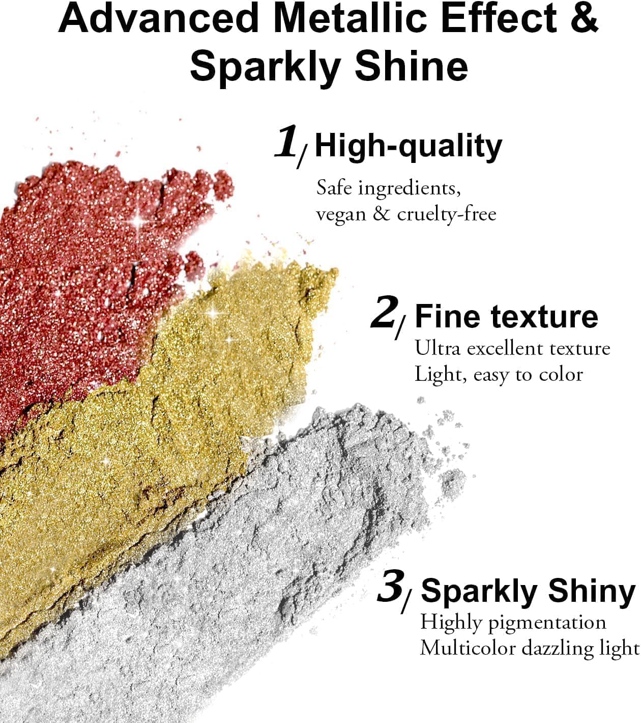 Gold Chrome Nail Powder BISHENGYF -【Metallic Mirror Effect】Holographic Silver Copper Rose Gold Nail Chrome Glitter Glazed Pigment Unicorn Metallic Chrome Powder for Nails Art DIY Decoration