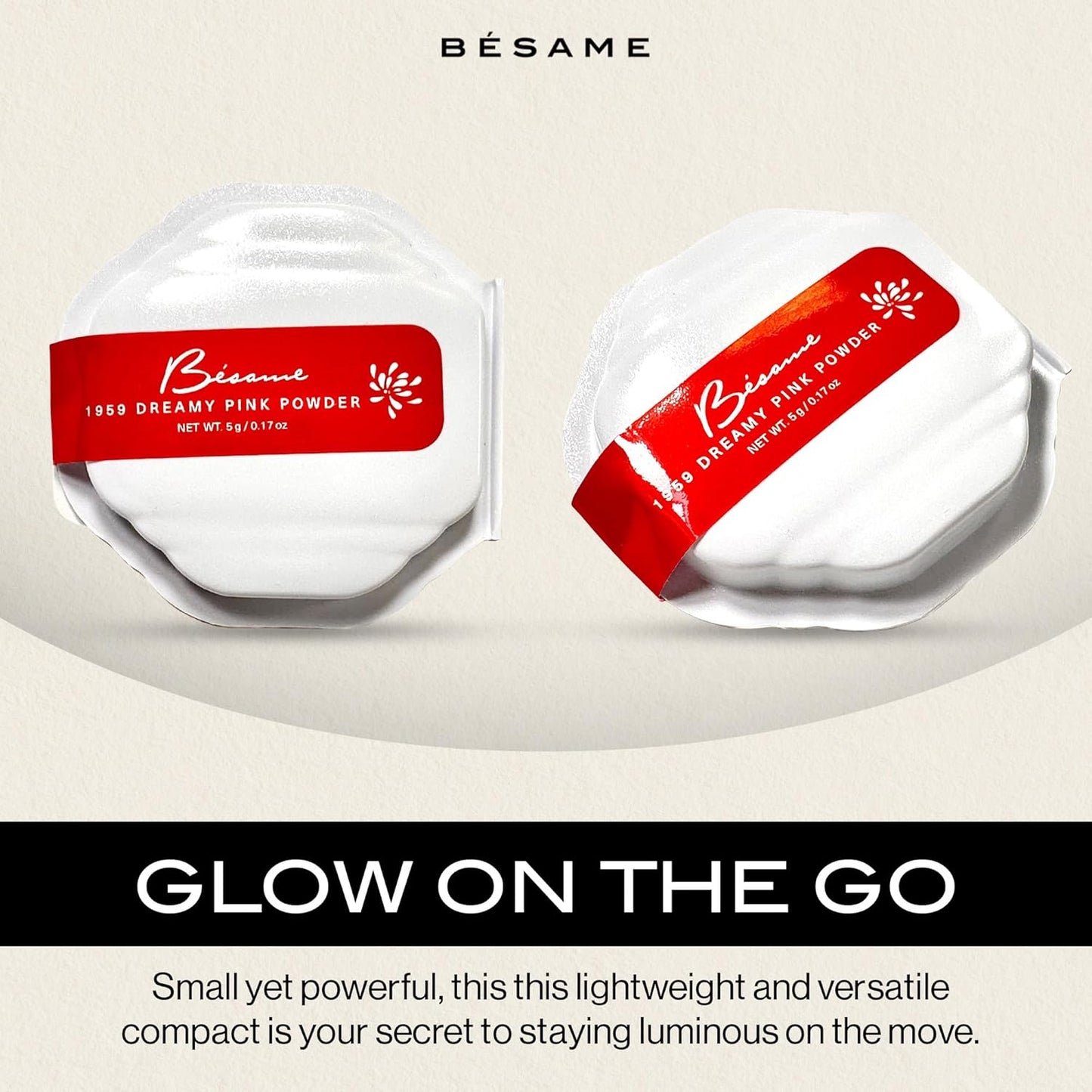 Besame Dreamy Pink Powder Blush & Eyeshadow 1959 Refill | Fits Signature Compacts Post-2019 | Deep Fuchsia Pink | 1950s Inspired Beauty | 2-In-1 Cheek & Eyelid Highlighter | Sustainable Beauty Routine