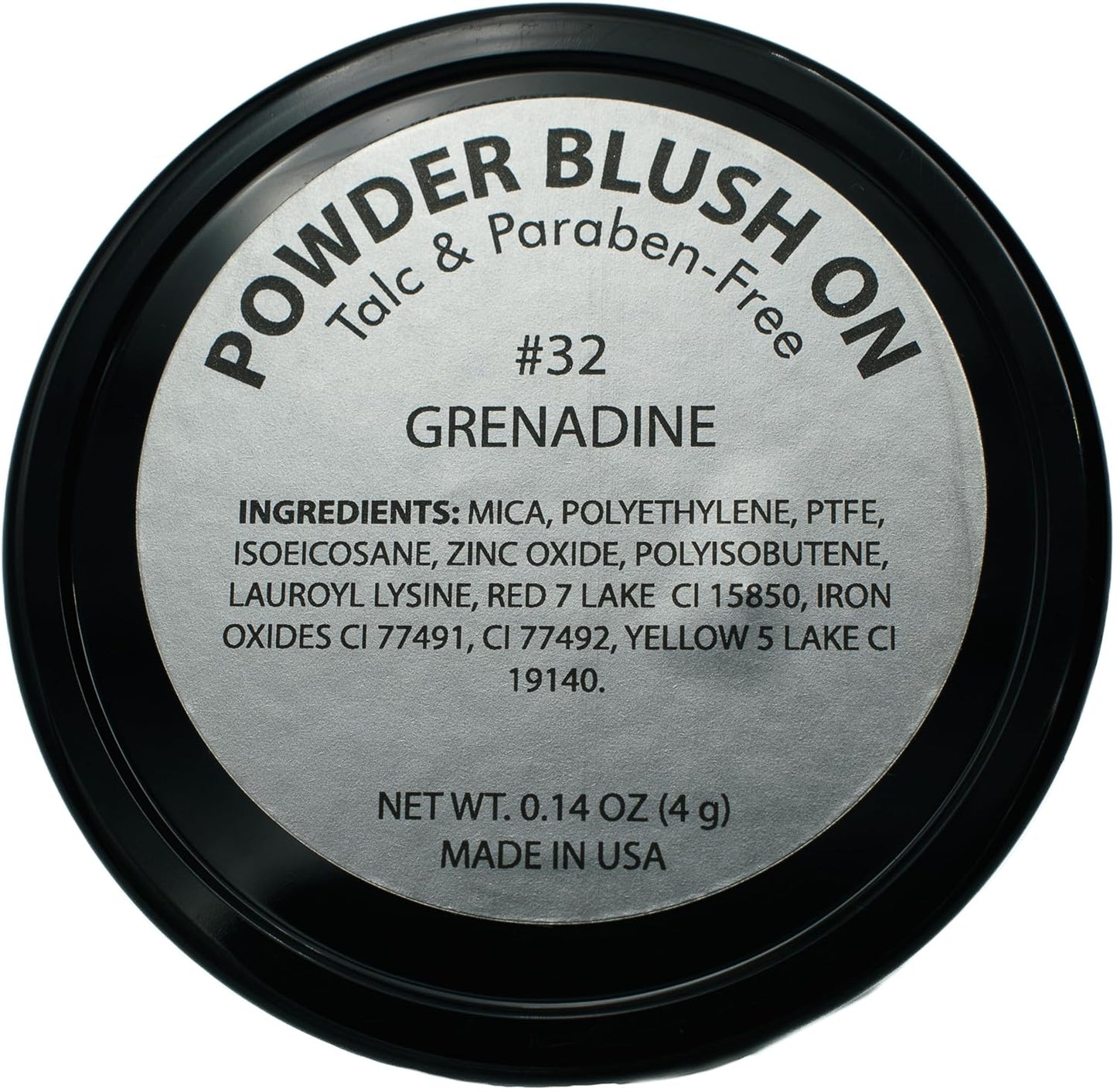 Grenadine Orange Coral Summer Red Blush Pressed Cheek Color Powder, Talc & Paraben Free, 4 Grams, No Animal Testing & Cruelty Free
