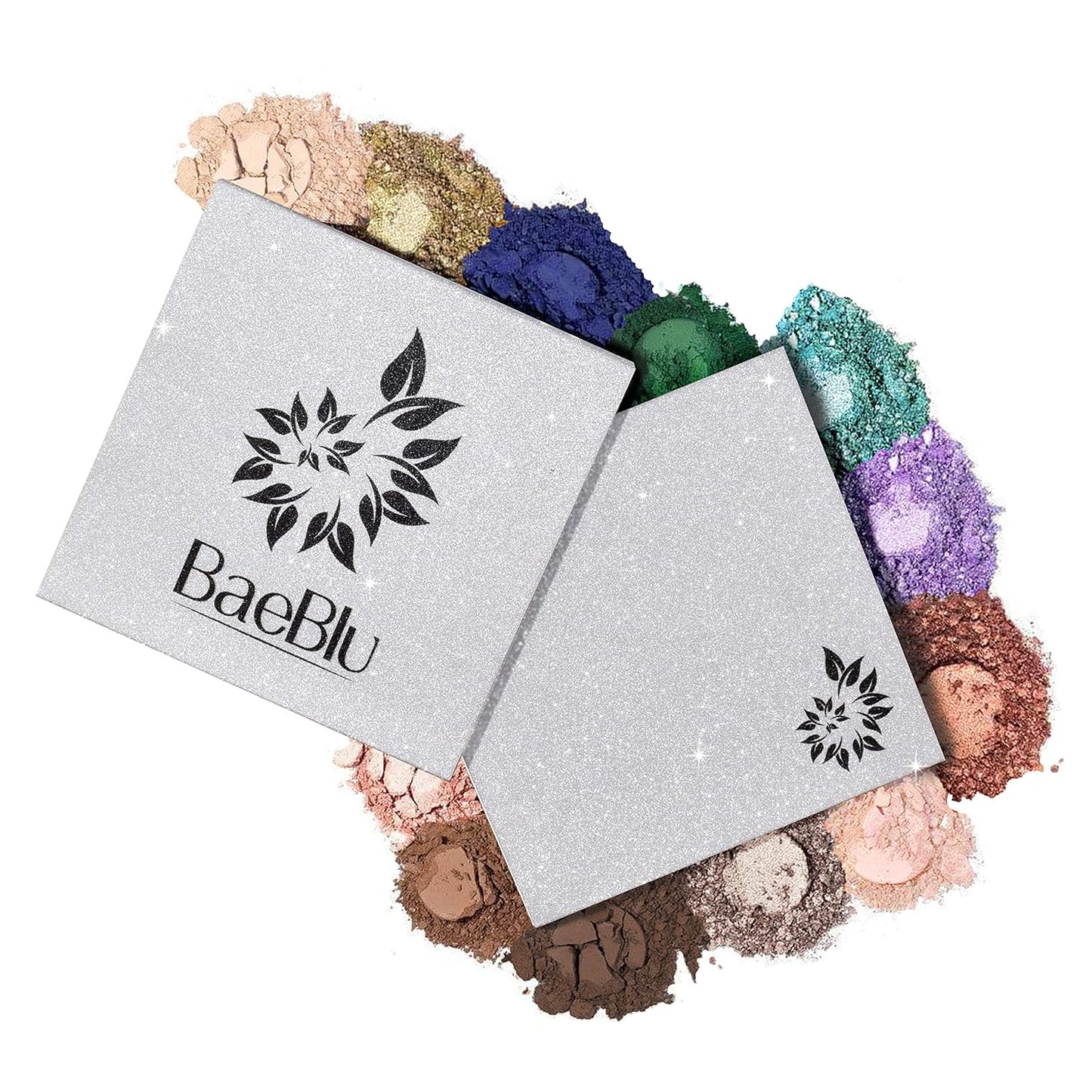 Glitter Mirror Empty Magnetic Reusable Eyeshadow Makeup Palette Case with Cover